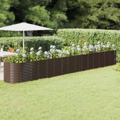 Vidaxl Visoka greda iz prašno premazanega jekla 620x80x68 cm rjava