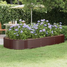 Vidaxl Visoka greda iz cinkanega jekla 296x140x36 cm rjava