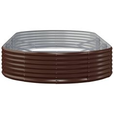 Vidaxl Visoka greda iz cinkanega jekla 296x140x36 cm rjava