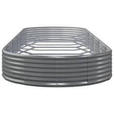 Vidaxl Visoka greda iz cinkanega jekla 450x140x36 cm siva
