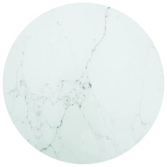 shumee Mizna plošča bela Ø80x1 cm kaljeno steklo z marmorjem