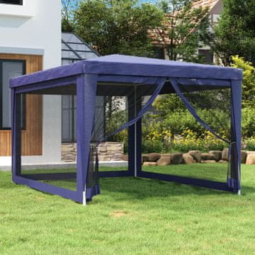 Vidaxl vidaXL 4-stenski mrežasti šotor za zabave moder 3x4 m HDPE