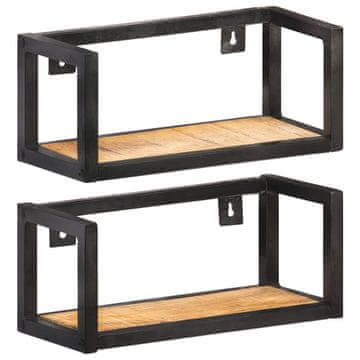 Vidaxl Stenske police 2 kosa 40 cm robusten mangov les