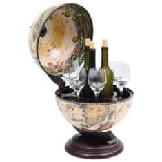 Greatstore Namizni globus bar/stojalo za vino les evkaliptusa bel