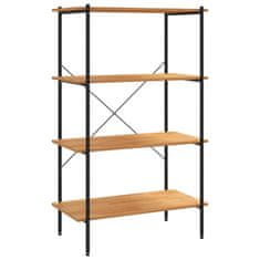 Vidaxl 4-nadstropni regal s policami črn in hrast 80x40x130 cm