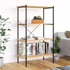 Vidaxl 4-nadstropni regal s policami črn in hrast 80x40x130 cm