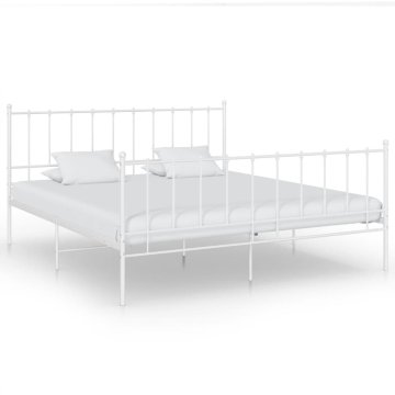 Vidaxl Posteljni okvir bel kovinski 180x200 cm
