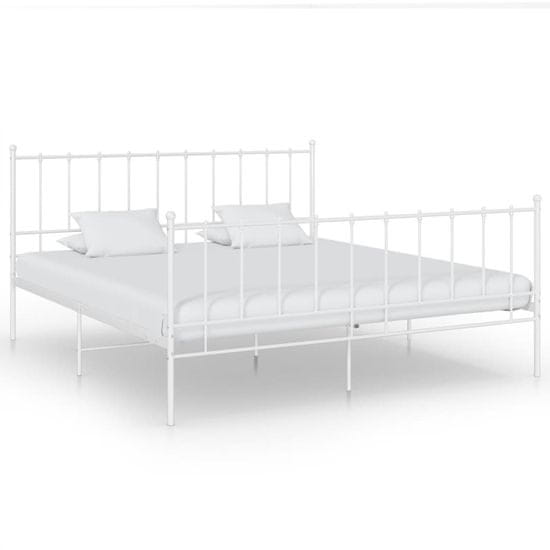 Vidaxl Posteljni okvir bel kovinski 180x200 cm