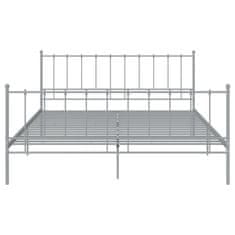 Vidaxl Posteljni okvir siv kovinski 200x200 cm