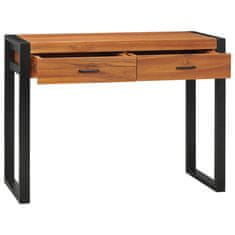Vidaxl Pisalna miza z 2 predaloma 100x40x75 cm predelana tikovina