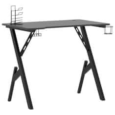 Vidaxl Gaming miza z nogami Y-oblike črna 90x60x75 cm