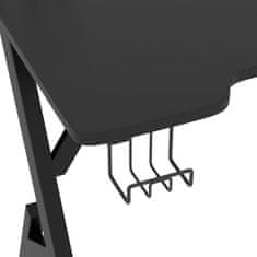 Greatstore Gaming miza z nogami Y-oblike črna 90x60x75 cm
