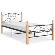 Vidaxl Posteljni okvir črn kovinski 90x200 cm