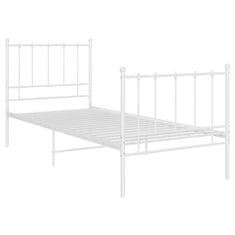 Vidaxl Posteljni okvir bel kovinski 90x200 cm