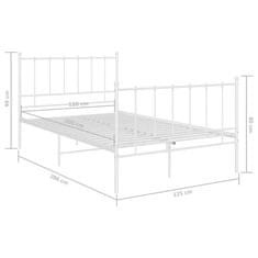 Vidaxl Posteljni okvir bel kovinski 120x200 cm