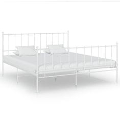 Vidaxl Posteljni okvir bel kovinski 200x200 cm