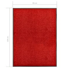 Vidaxl Pralni predpražnik rdeč 90x120 cm