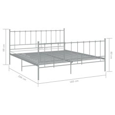Vidaxl Posteljni okvir siv kovinski 180x200 cm
