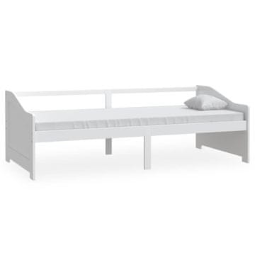 Vidaxl Trosed z ležiščem bela trdna borovina 90x200 cm