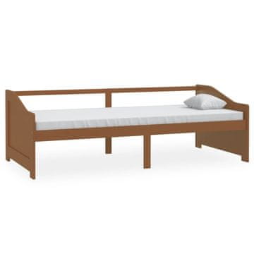 Vidaxl Trosed z ležiščem medeno rjava trdna borovina 90x200 cm