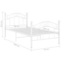 Vidaxl Posteljni okvir bel kovinski 90x200 cm