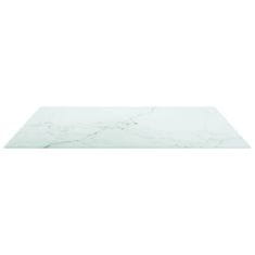 Vidaxl Mizna plošča bela 80x80 cm 6 mm kaljeno steklo z marmorjem