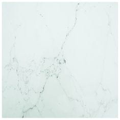 Vidaxl Mizna plošča bela 80x80 cm 6 mm kaljeno steklo z marmorjem