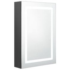 Vidaxl LED kopalniška omarica z ogledalom siva 50x13x70 cm