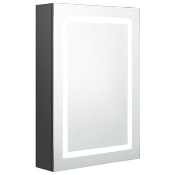 Vidaxl LED kopalniška omarica z ogledalom siva 50x13x70 cm