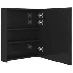 Vidaxl LED kopalniška omarica z ogledalom sijoče črna 50x14x60 cm