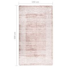 Vidaxl Pralna preproga 190x300 cm bež protizdrsna