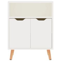 Greatstore Komoda visok sijaj bela 60x30x72 cm iverna plošča