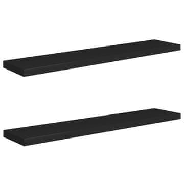 Vidaxl Stenske police 2 kosa črne 120x23,5x3,8 cm MDF