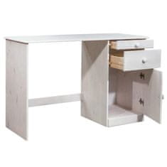 Vidaxl Pisalna miza s predali 110x50x74 cm trdna borovina
