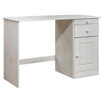 Vidaxl Pisalna miza s predali 110x50x74 cm trdna borovina