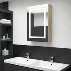 Vidaxl LED kopalniška omarica z ogledalom hrast 50x13x70 cm