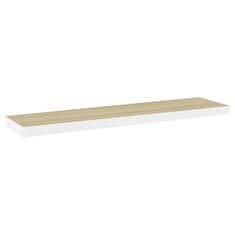 Vidaxl Stenske police 4 kosi barva hrasta in bele 120x23,5x3,8 cm MDF