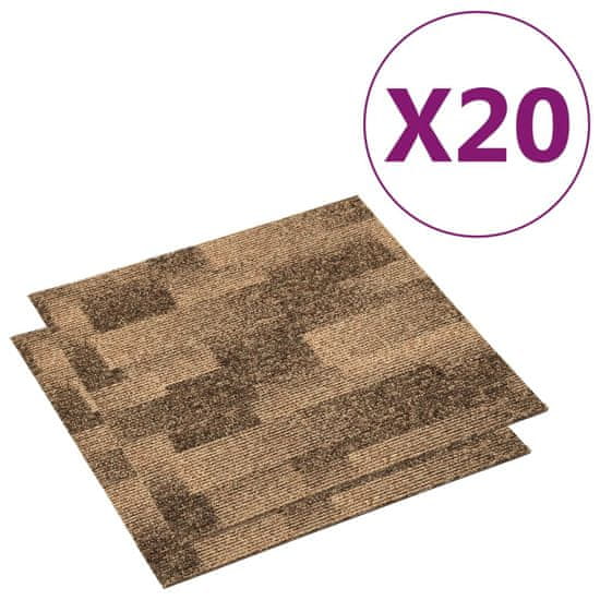 Vidaxl Talna obloga preproga 20 kosov 5 m2 rjava