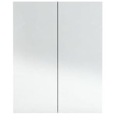 Greatstore Kopalniška omarica z ogledalom 60x15x75 cm MDF betonsko siva