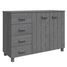Vidaxl Komoda, temno siva, 113x40x80 cm, masivni borov les