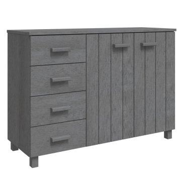 Vidaxl Komoda HAMAR temno siva 113x40x80 cm trdna borovina