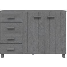 Vidaxl Komoda, temno siva, 113x40x80 cm, masivni borov les