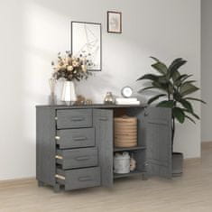 Vidaxl Komoda HAMAR temno siva 113x40x80 cm trdna borovina