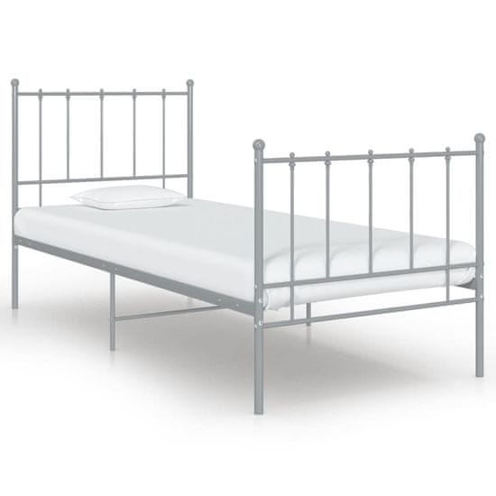 Vidaxl Posteljni okvir siv kovinski 100x200 cm