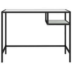 Vidaxl Računalniška miza bel marmor 100x36x74 cm kaljeno steklo
