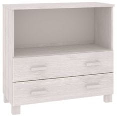 Vidaxl Komoda HAMAR bela 85x35x80 cm trdna borovina