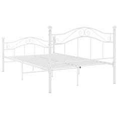 Vidaxl Posteljni okvir bel kovinski 120x200 cm