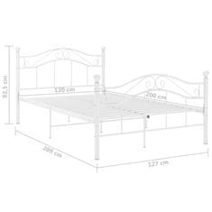 Vidaxl Posteljni okvir bel kovinski 120x200 cm