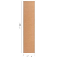 Vidaxl Tepih tekač BCF bež 100x500 cm