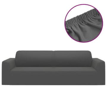 Vidaxl Raztegljiva prevleka za kavč trosed antracit poliester jersey